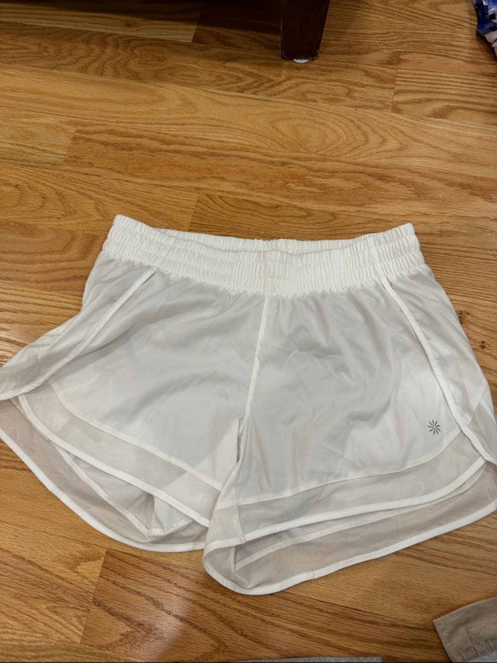 Athleta White Layered Athletic Shorts